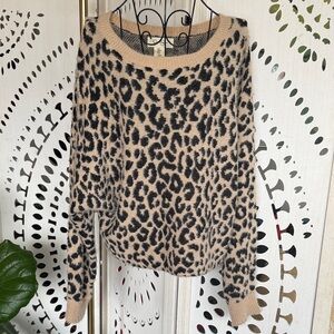 Jessica Simpson Soft Fuzzy Leopard Print Sweater Classy